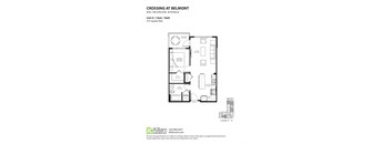 Crossing At Belmont Unit A 1 Bedroom + 1 Bath Floor Plan