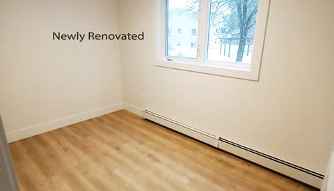 a room with wood flooring and a window