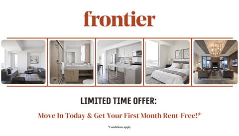 Frontier offers a limited time offer to get your first month rent-free.