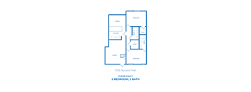 2 Bed, 2 Bath floorplan