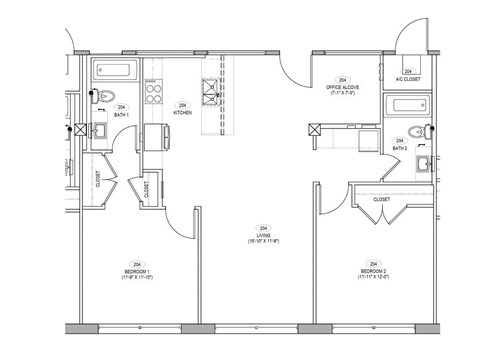 A floor plan of a house with labeled rooms and dimensions.