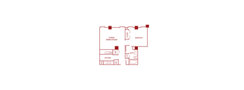a floor plan of a bedroom apartment
