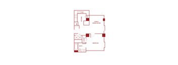 a floor plan of a bedroom apartment