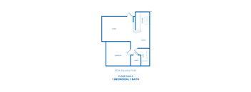 1 Bed, 1 Bath floorplan