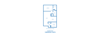 1 Bed, 1 Bath floorplan