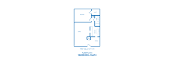 1 Bed, 1 Bath floorplan