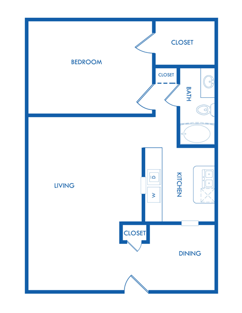 FLOOR PLAN B1 1 BEDROOM, 1 BATH