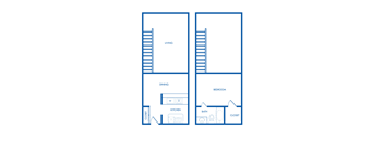 FLOOR PLAN A - 1 BEDROOM, 1 BATH