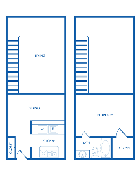 FLOOR PLAN A - 1 BEDROOM, 1 BATH