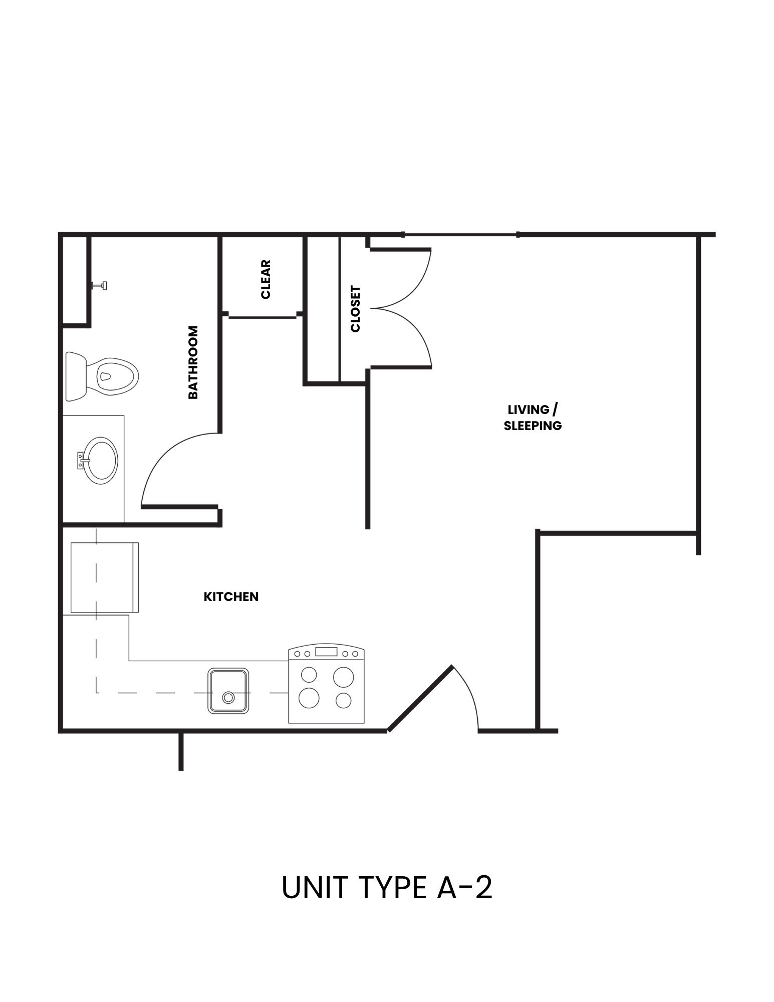 A floor plan of a unit type A-2 is shown with labeled rooms.