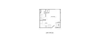 A drawing of a floor plan for a unit type A4.