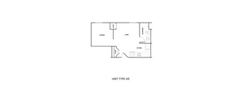A floor plan of a unit type A5 with a sleeping area, a living area, a kitchen, a bathroom, and a cloakroom.