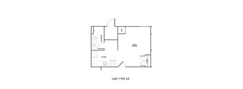 A drawing of a floor plan for a unit type A3.