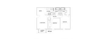 a floor plan of a bedroom apartment
