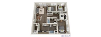 a 3d floor plan of a living room