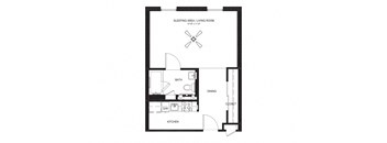 floor plan of 55 north luxury apartments to rent in the north end of boston