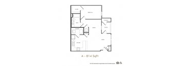a 814 sq ft apartment floor plan