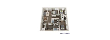 a floor plan of a 3 bedroom apartment