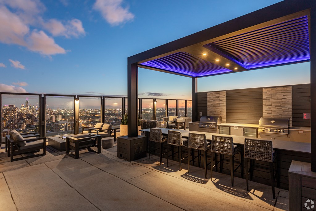 Rooftop Grills at Night