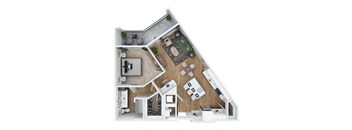 a floor plan of a house with a living room and a dining room