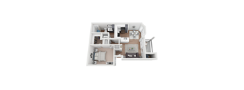 A2R Floor Plan at Whitney at the Heights, Houston, TX, 77008