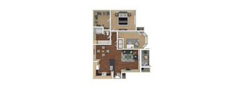 A4 Floor Plan at Whitney at the Heights, Houston, TX, Texas