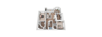 B1R Floor Plan at Whitney at the Heights, Houston, TX, Texas, 77008