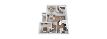 B2R Floor Plan at Whitney at the Heights, Texas, 77008