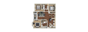 C1 Floor Plan at Whitney at the Heights, Houston, TX, 77008