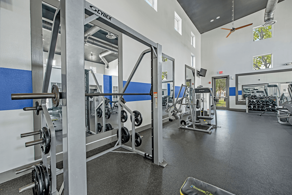 a view of the fitness center  at Collective on Riverside, Austin, TX