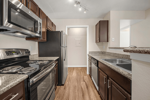 our apartments offer a kitchen  at Collective on Riverside, Texas
