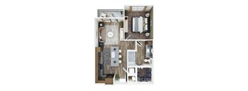 a1 floor plan  1 bedroom with 2 baths  129