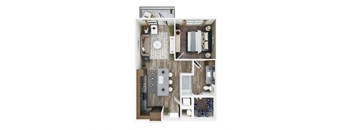 a 1 bedroom floorplan of a 2100 sqft apartment