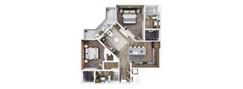 a floor plan of a house with a bedroom and a living room