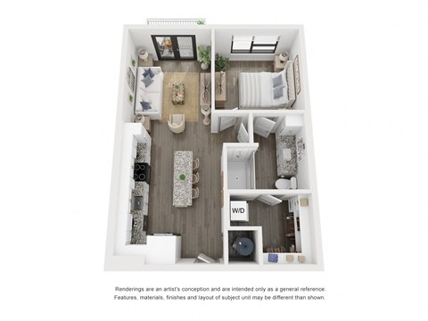a 1 bedroom floor plan  woodland