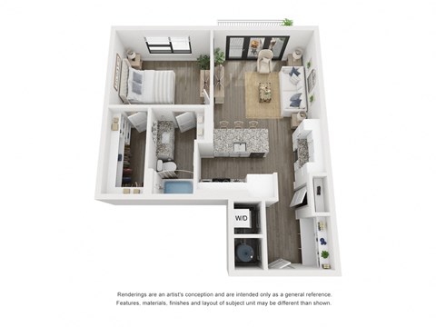 a floor plan of a 1 bedroom floor plan with a bathroom and a living room