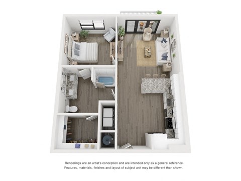 a 1 bedroom floor plan  460 sq ft