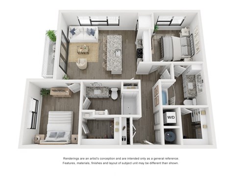 a 1 bedroom floorplan is shown with a bathroom and a living room