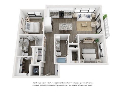 a 1 bedroom floorplan is shown with a bathroom and a living room
