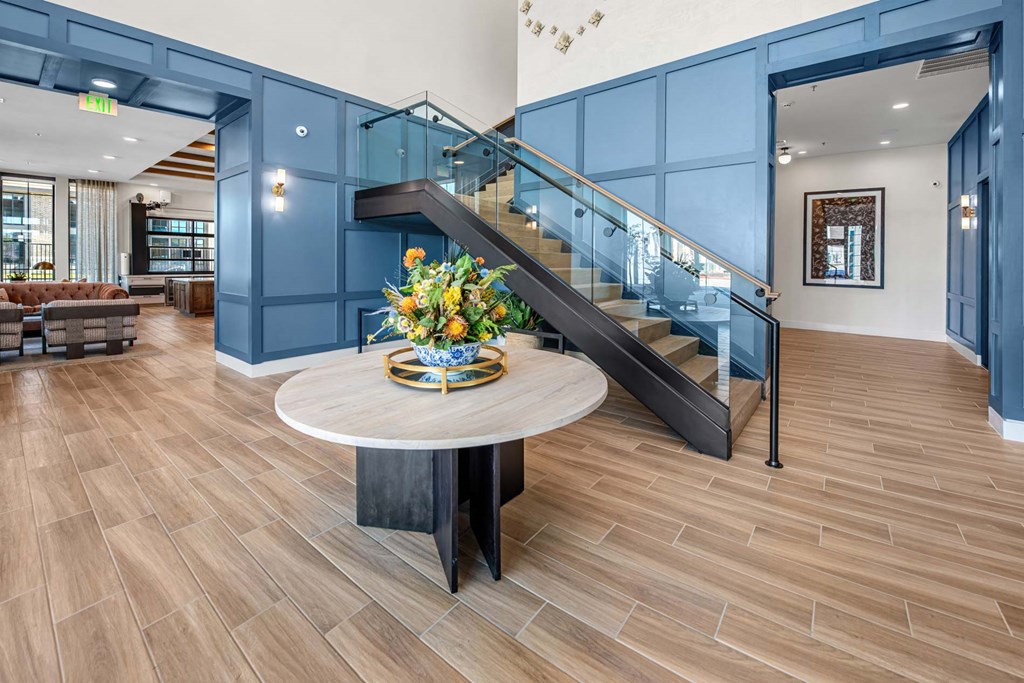 our apartments showcase a beautiful lobby