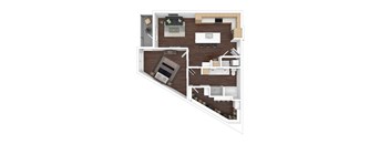 a floor plan of a 1 bedroom apartment