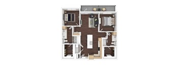 a floor plan of a 1 bedroom apartment at the carillon in miami