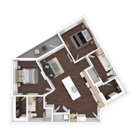 bedroom floor plan an in 3d