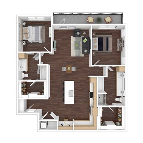 a floor plan of a 1 bedroom apartment