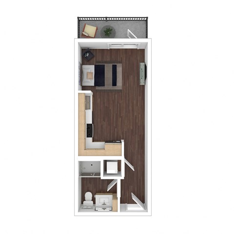 a floor plan of a studio apartment