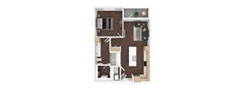 a floor plan of a 1 bedroom apartment at the berkeley