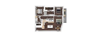 a floor plan of a 3 bedroom apartment
