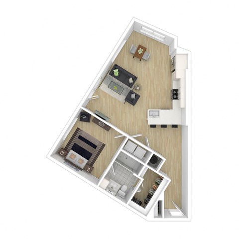 a floor plan of a home with a bedroom and a living room