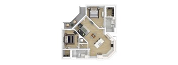 a floor plan of a home with a bedroom and a living room