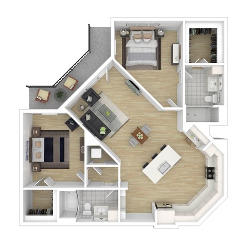 a floor plan of a home with a bedroom and a living room